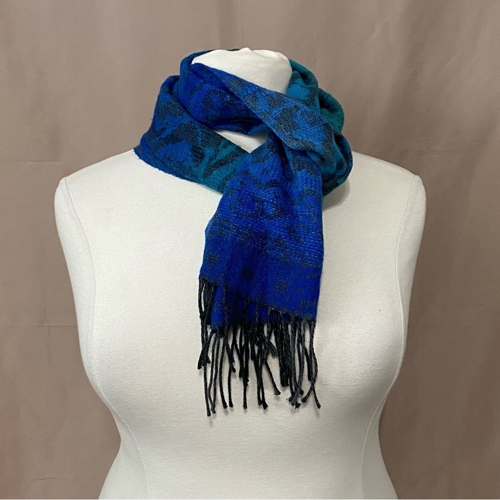 Cejon Blue Animal Print Scarf